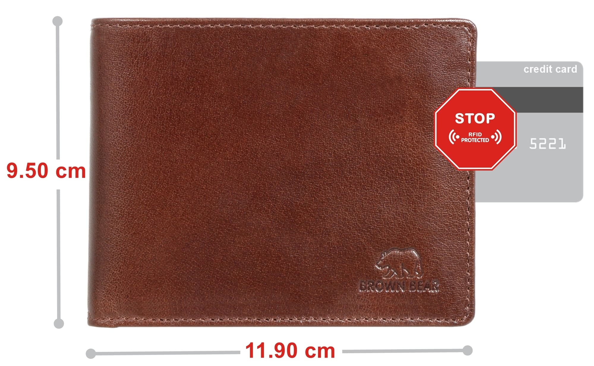 Brown Bear 103-B - Geldbörse mit Netzfach Braun Toscana