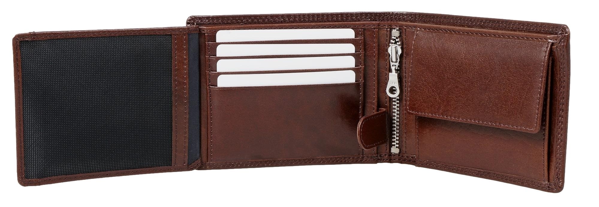 Brown Bear Classic 8005 - Herren-Geldbörse mit Reißverschlussfach