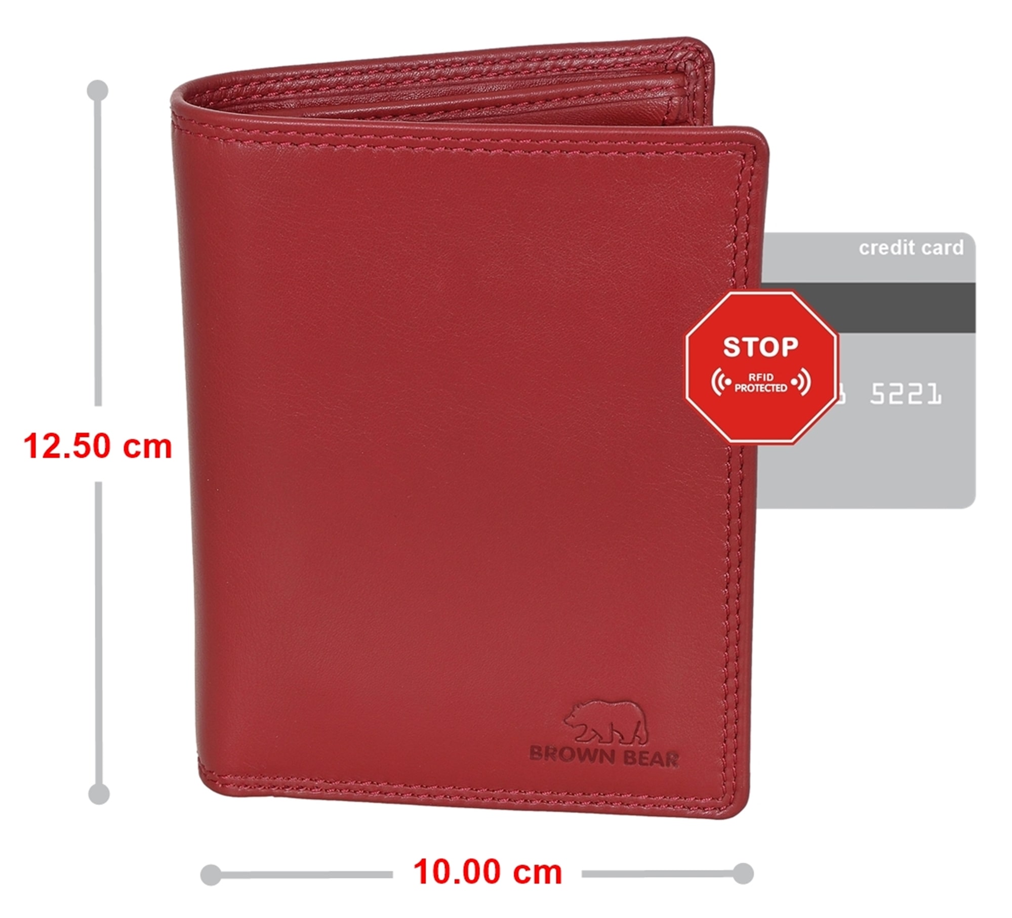 Brown Bear Classic 8005 D LF - Hochformat Geldbörse Rot