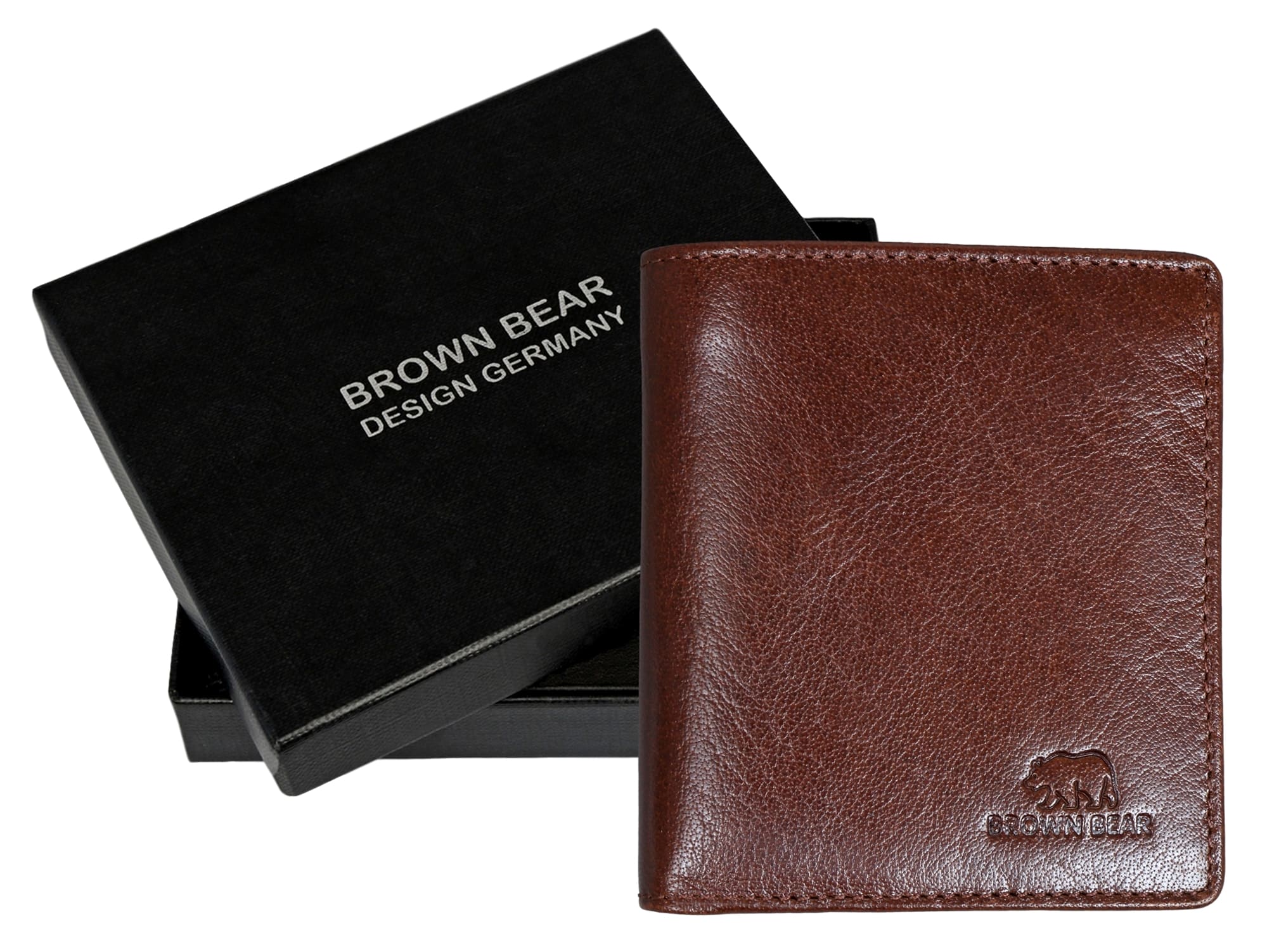 Brown Bear Geldbörse Tim - kleineres Hochformat Braun