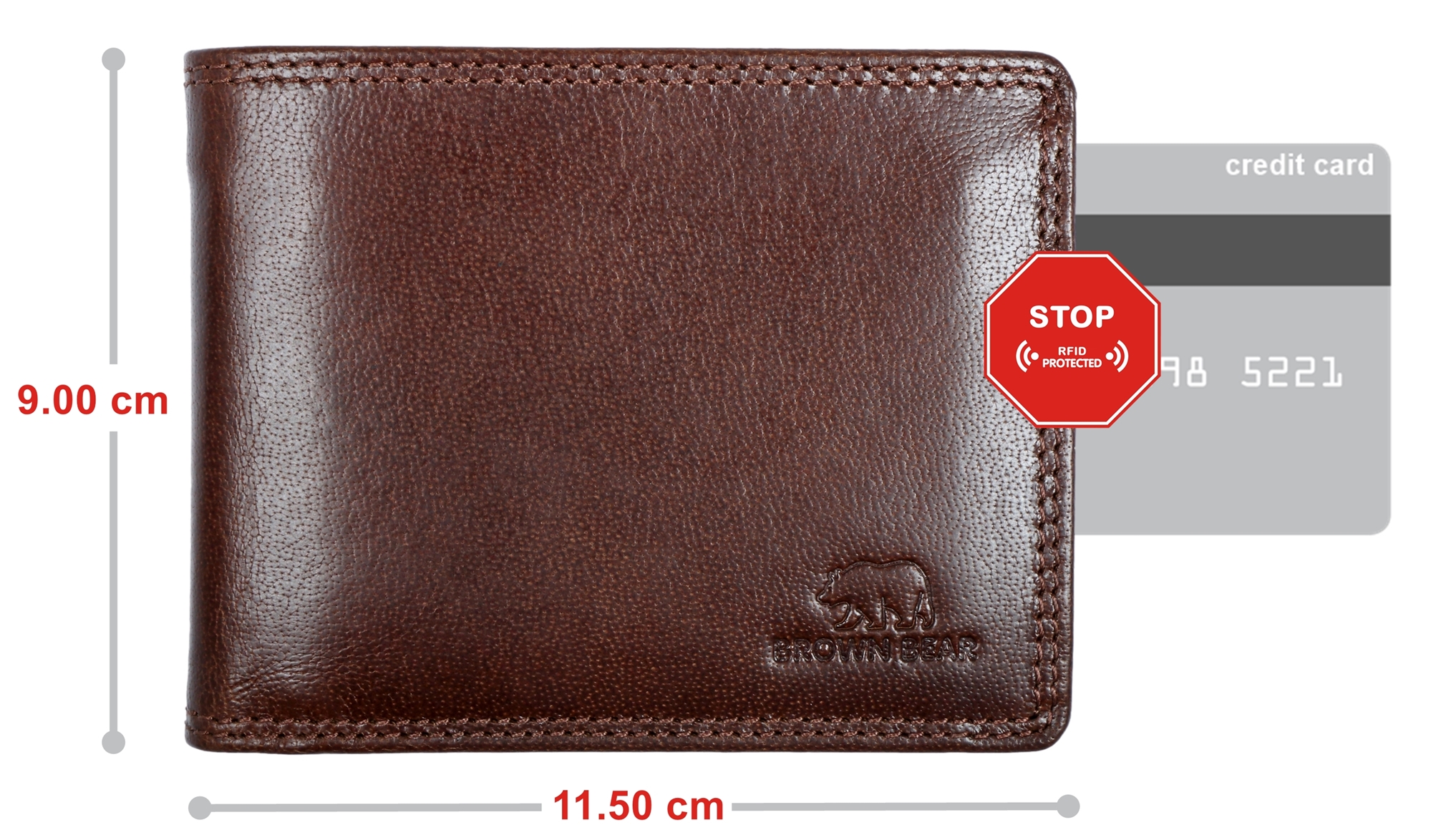 Brown Bear Classic 8061 - kleinere Geldbörse Braun