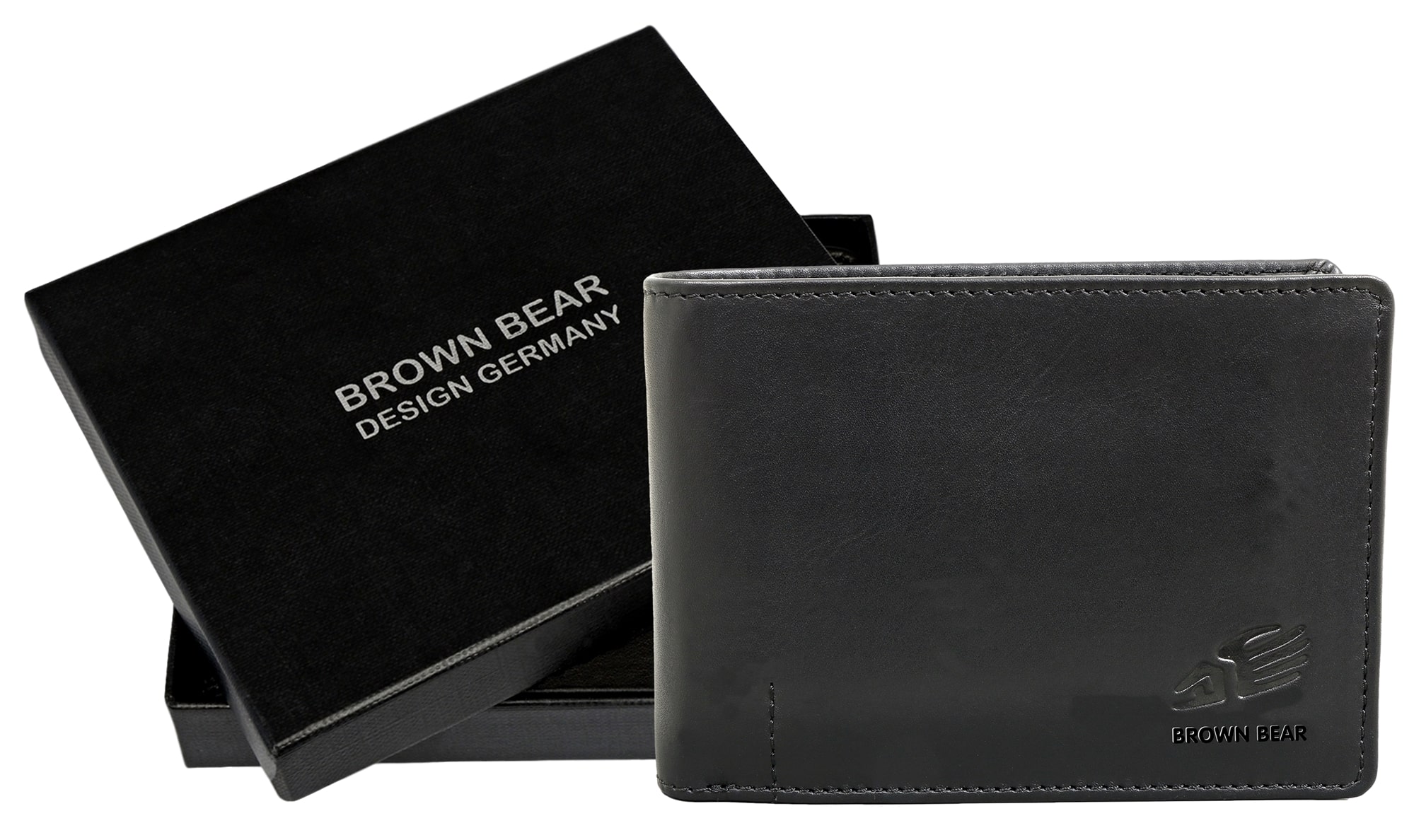 Brown Bear IBP 1051 - Herren-Geldbörse mit Reißverschlussfach Schwarz