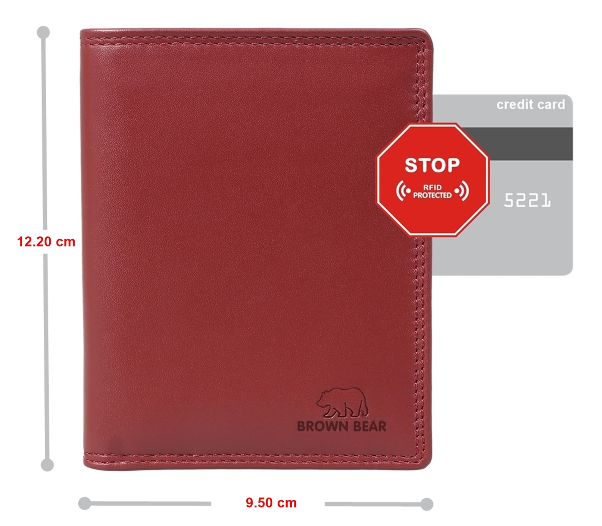 Brown Bear Classic 8015 - Kartenetui Rot