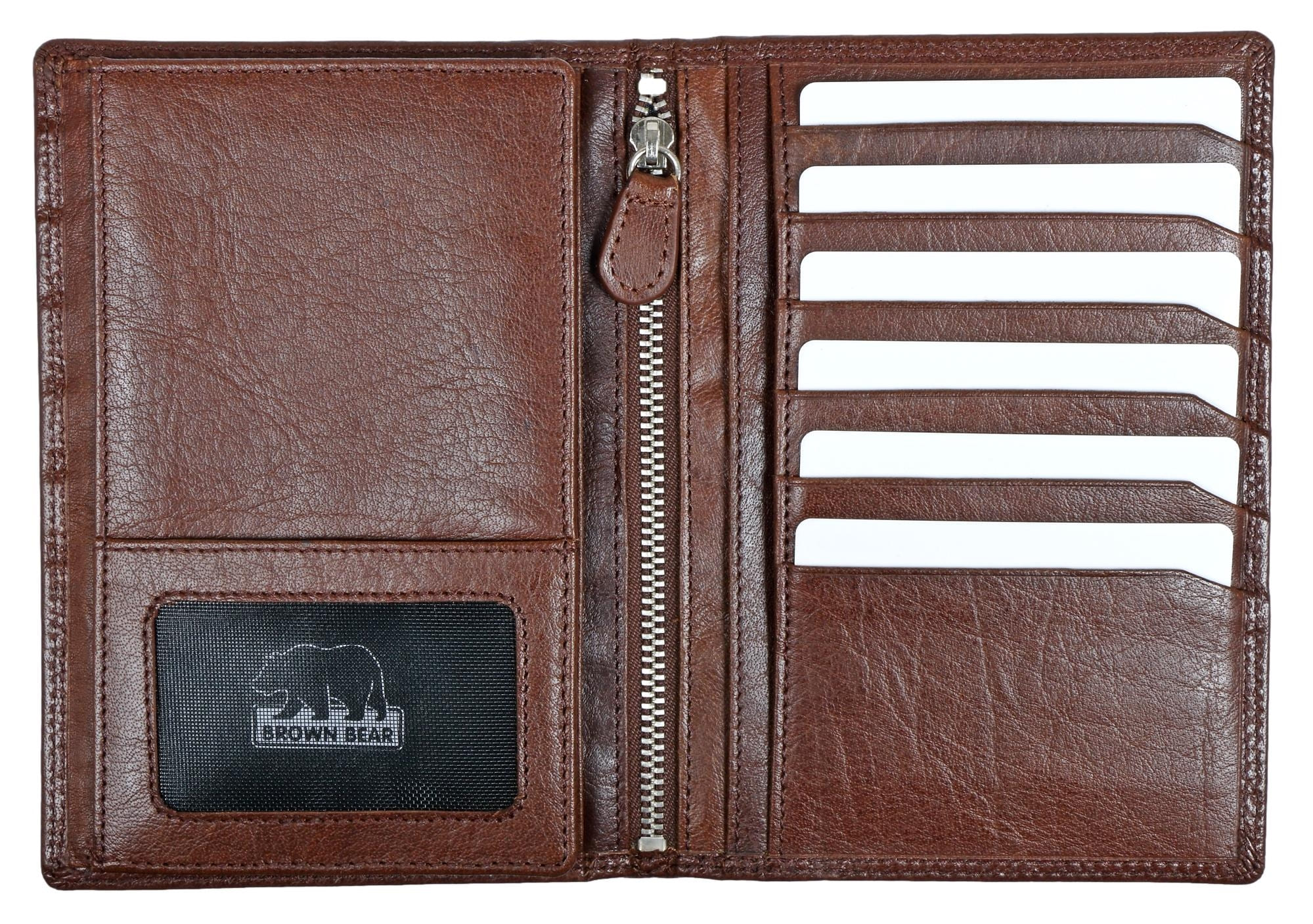 Brown Bear Classic 8013 - Brieftasche mit 13 Kartenfächern Braun Toscana