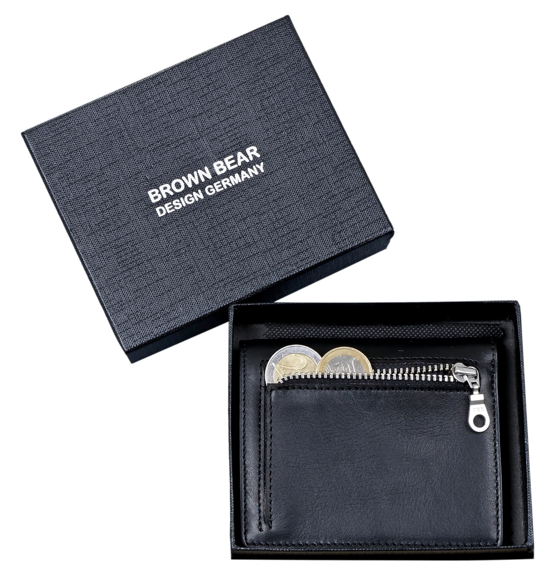 Brown Bear Slim Wallet - 8005 Schwarz Nappa