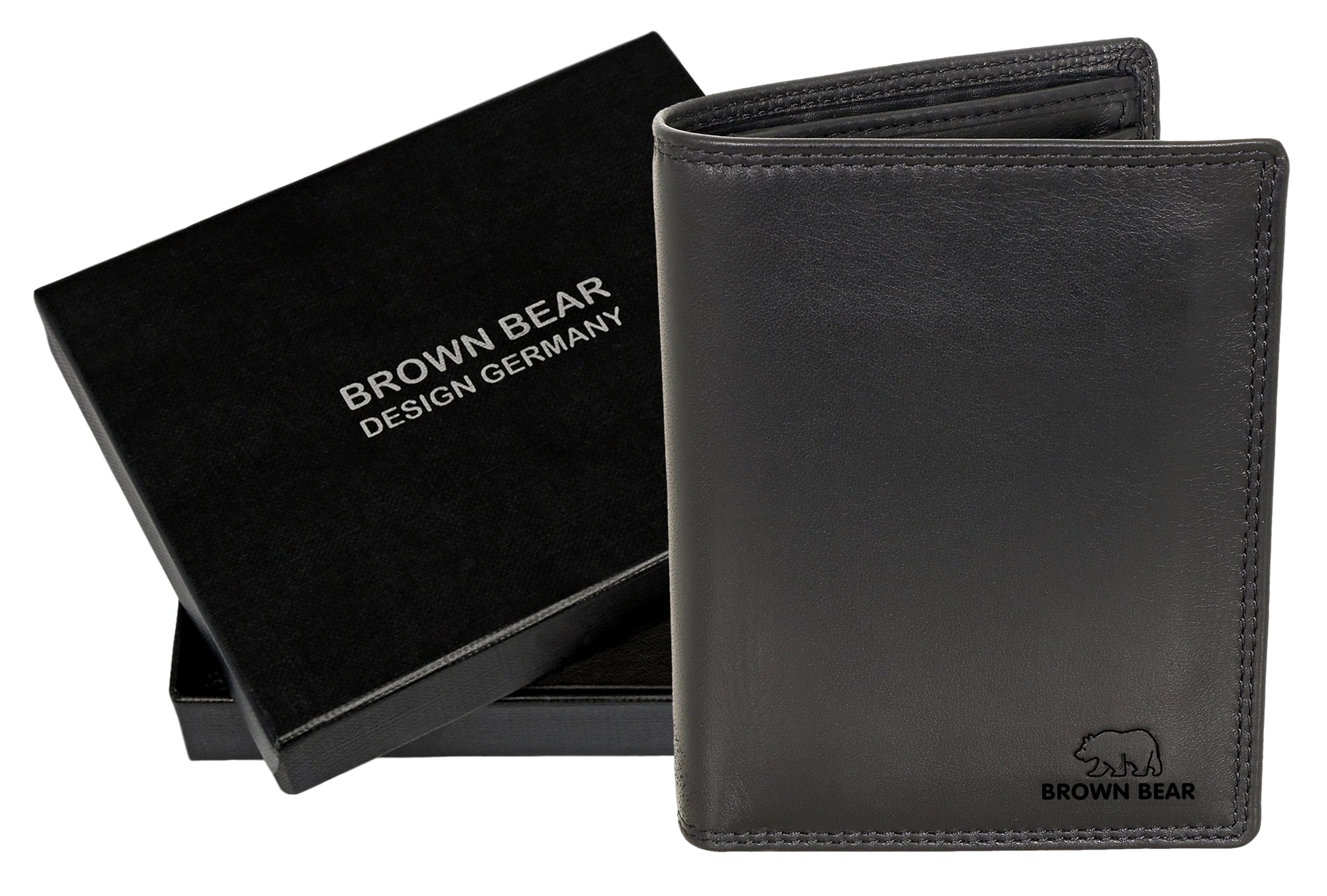Brown Bear Classic 8005 D LF - Hochformat Geldbörse Schwarz