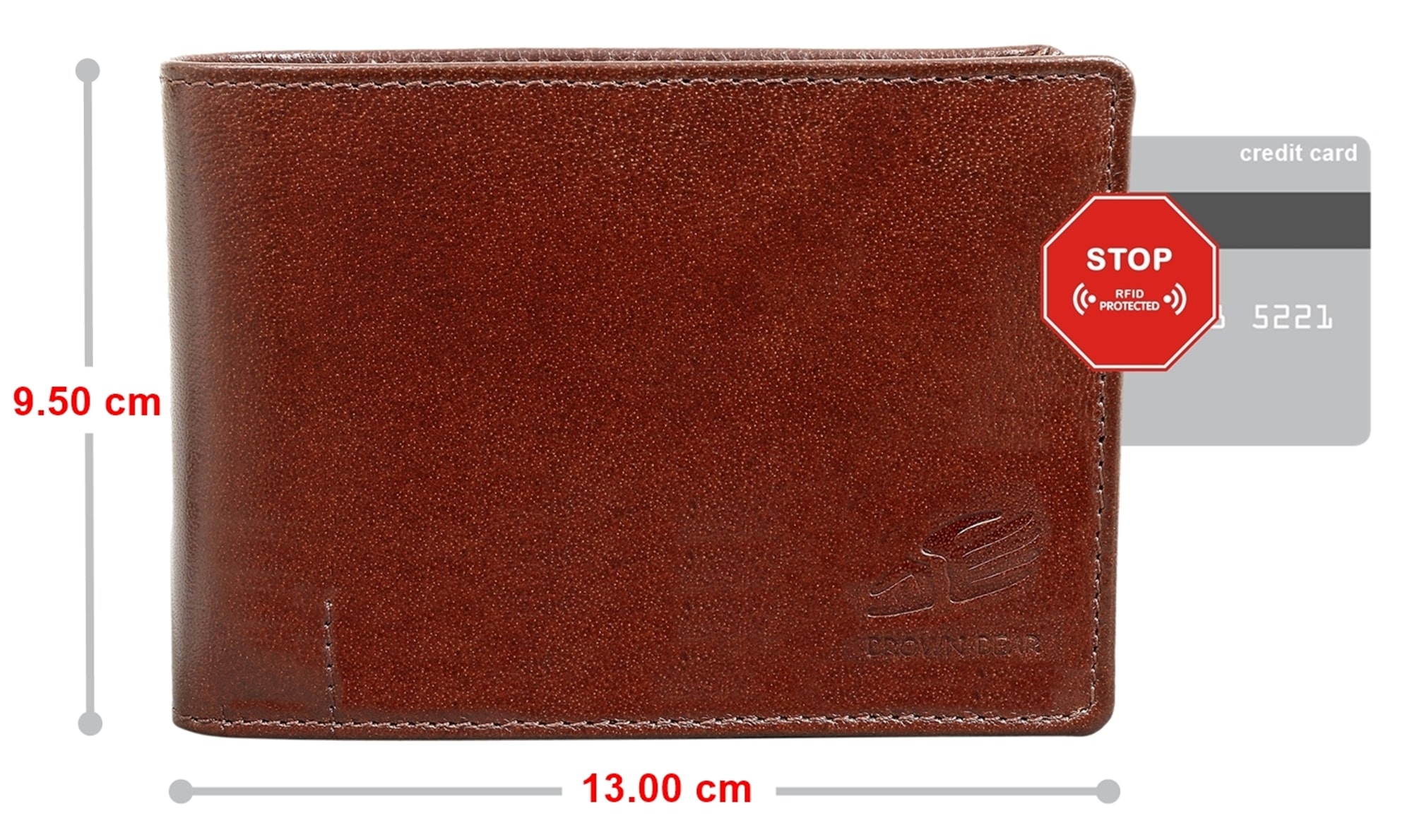 Brown Bear IBP 1051 - Herren-Geldbörse mit Reißverschlussfach Braun Toscana