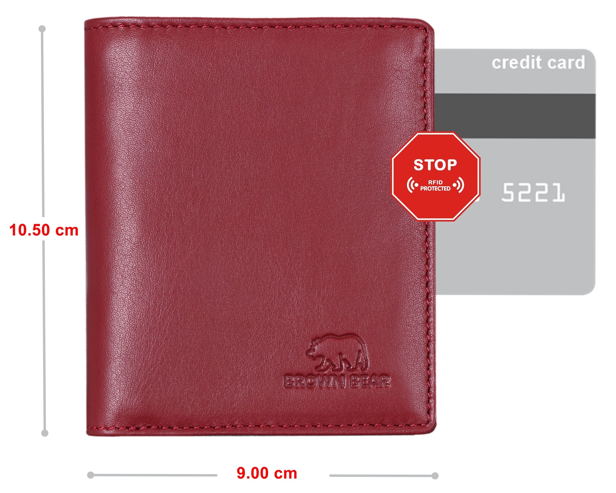Brown Bear Slim Wallet - 8005 Rot